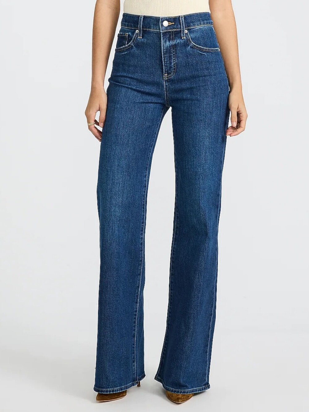 Express Wide-Leg Dark Flare Jeans Size 8 Short